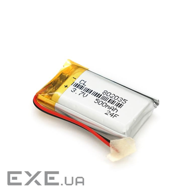 Літій-полімерний акумулятор 8*20*35mm (Li-ion 3.7В 500мА&middot,год) (802035) ) (802035)