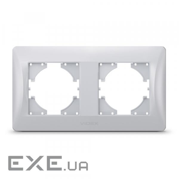 Рамка Videx BINERA срібний шовк 2 пости (VF-BNFR2H-SS)