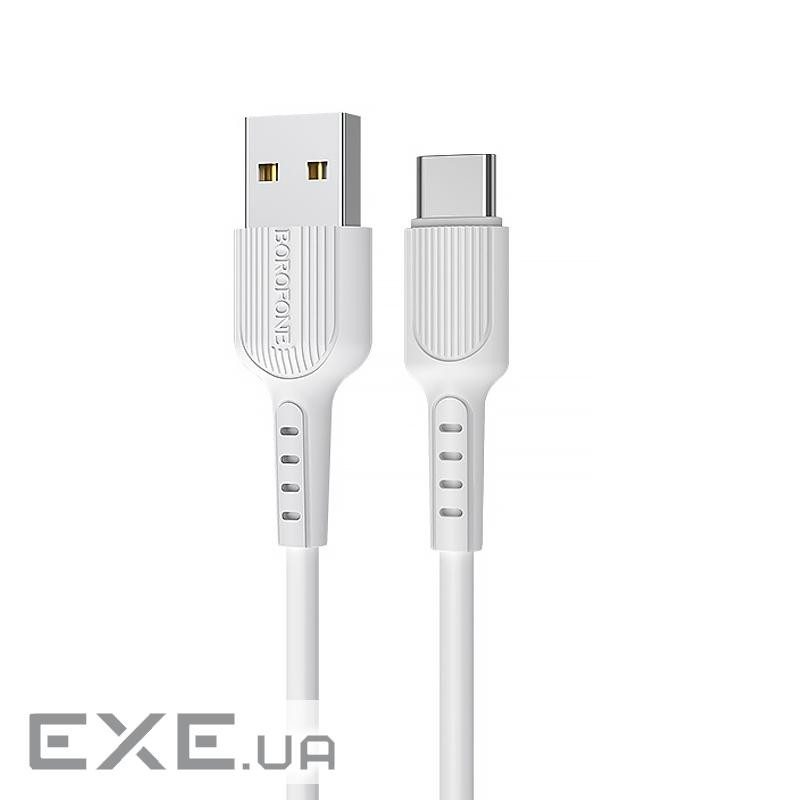 Кабель Borofone BX16, USB-Type-C, 2.4A, довжина 1м, White, BOX (Borofone BX16 / TCW)