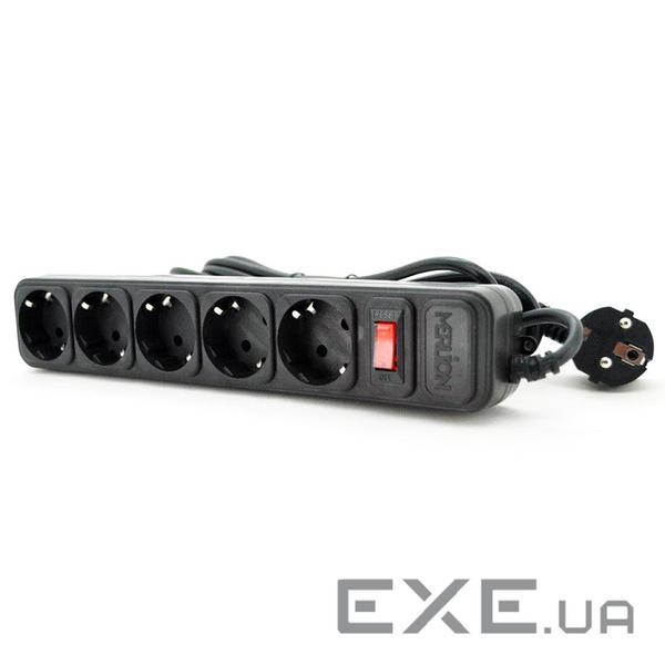 Мережевий фільтр-подовжувач MERLION B518 Black 1.8м