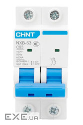 Автоматичний вимикач CHNT NXB-63 2P C63, 63A (NXB-63-2P-C63)