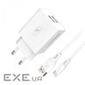 Зарядний пристрій SkyDolphin SC30T (2USB, 2.1A) White (SDMZP-000113) + кабель Type-C