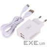 Зарядний пристрій SkyDolphin SC30T (2USB, 2.1A) White (SDMZP-000113) + кабель Type-C