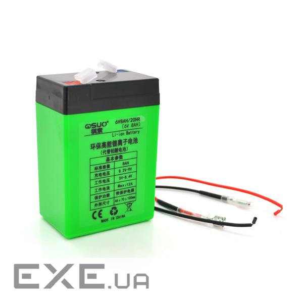 Акумуляторна батарея літієва QiSuo 6V 8A з елементами Li-ion 18650 (70X46X100) + зарядний (QS-608CH) (QS-608CH)