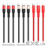 Дата кабель USB 2.0 AM to Lightning + Micro 5P + USB-C 1.0m Xpress one X26 black+red HOCO (6957531080282)