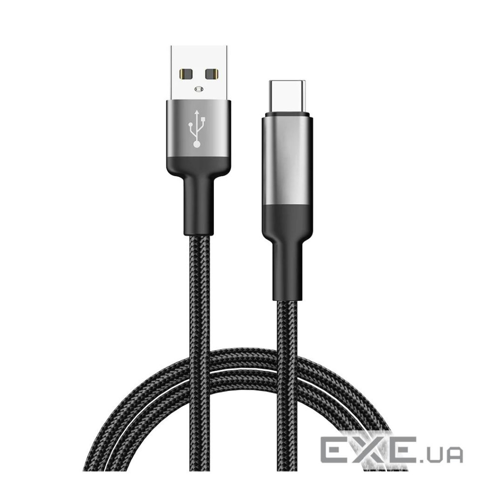 Дата кабель USB 2.0 AM to USB-C 1.0m 6A braided wire black ColorWay (CW-CBUC096-BK)