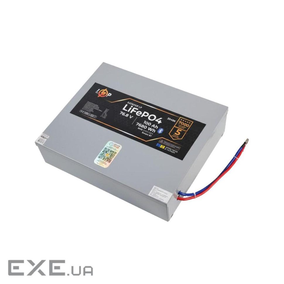 Аккумулятор LP LiFePO4 76,8V - 100 Ah (7680Wh) (BMS 200A/100А) металл Smart BT heating (39486)