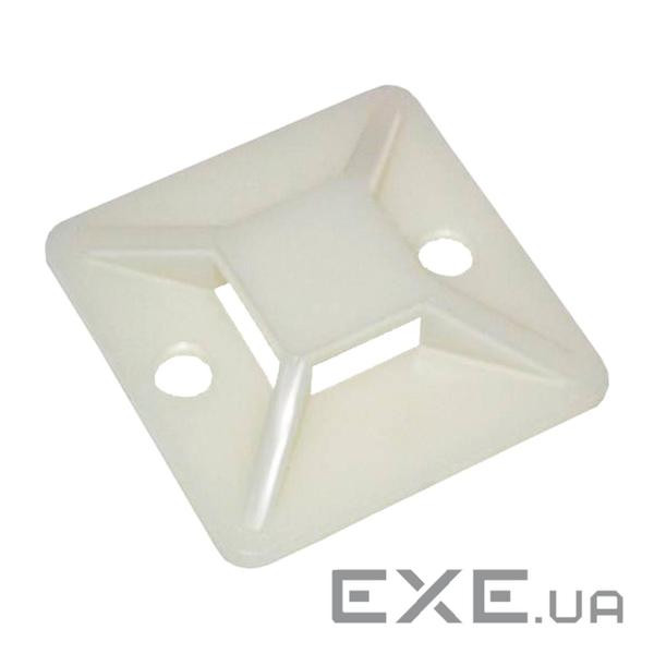 Майданчик самоклеючий під хомут 25х25 мм (100 шт ) White (19691)