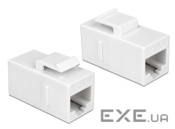 Перехідник мережевий RJ45 UTP6 F/F,Keystone 1:1 Gold,білий (62.09.8130-1) (62.09.8130-1)