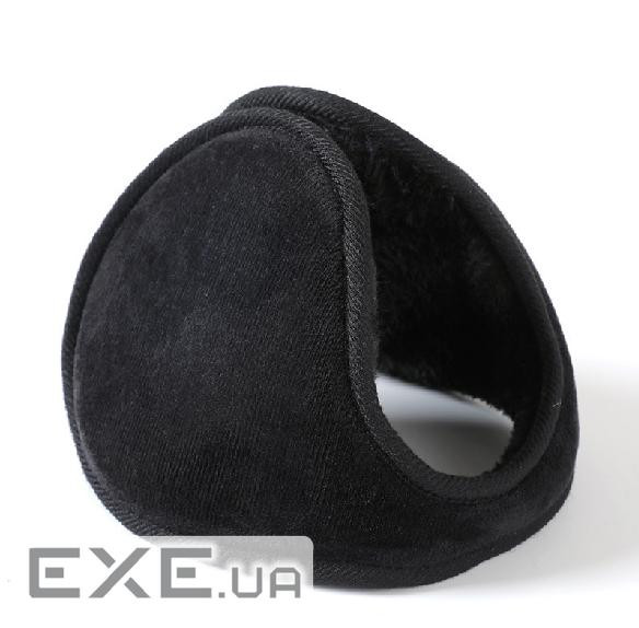 Зимові теплі амбушюри / навушники, плюш / оксамит, чорний (WEP / Bk)