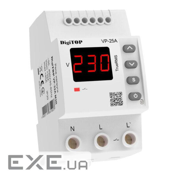 Захисне реле напруги однофазне VP-25AM3R на DIN-рейку, 25А, 5500Вт, 120-270В, тримодульне (VP25AM3R)