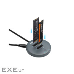 Док-станція Maiwo клонір. для 2*NVMe M.2 SSD ч-з USB3.2 Gen2 Type-C до 10 Гбіт/с, без (K3026P2 grey)
