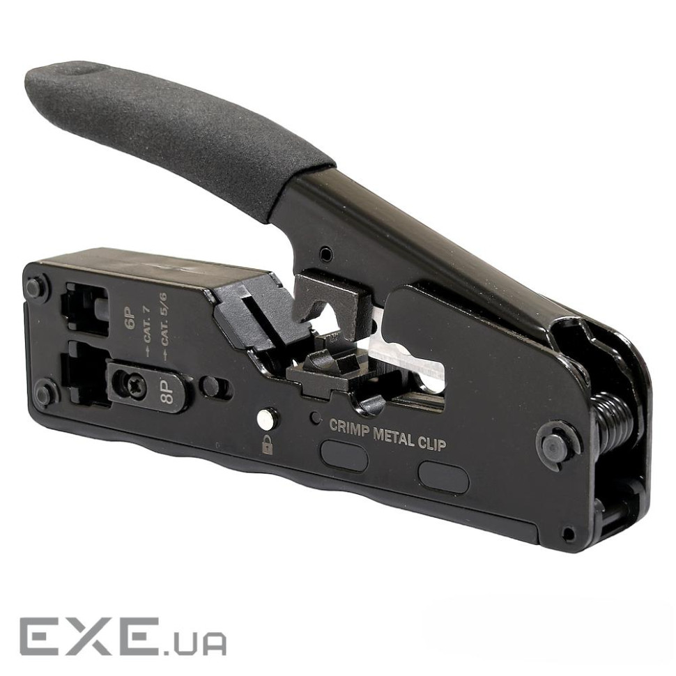 Інструмент для обтискання прохідних 8P/RJ45 та телефонних 6P6C/6P4C з кільцевим затиск (LW-HT-002TB) (LW-HT-002TB)