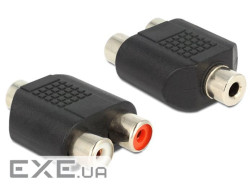 Перехідник аудіо Jack 3.5mm 3pin-RCAx2 F/F,адаптер Y-form,чорний (62.09.8323-1) (62.09.8323-1)