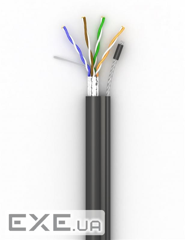 Кабель для внешней прокладки FTP 5е OK-Net КППЭт-ВП (100) 4х2х0.51 бухта 305м с тросом ( (ОК49312)