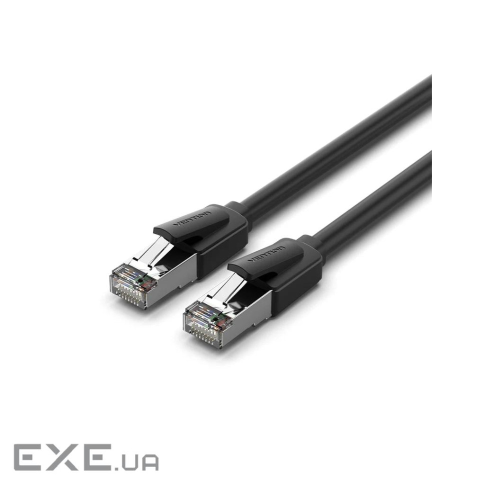 Патч-корд 8м, S/FTP cat 8 RJ-45 black Vention (IKKBK)