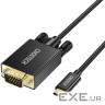 Кабель USB 3.1 Type-C M - VGA (HD15) M, 1.8m FHD 60Hz чорний Choetech (XCV-1801-BK)