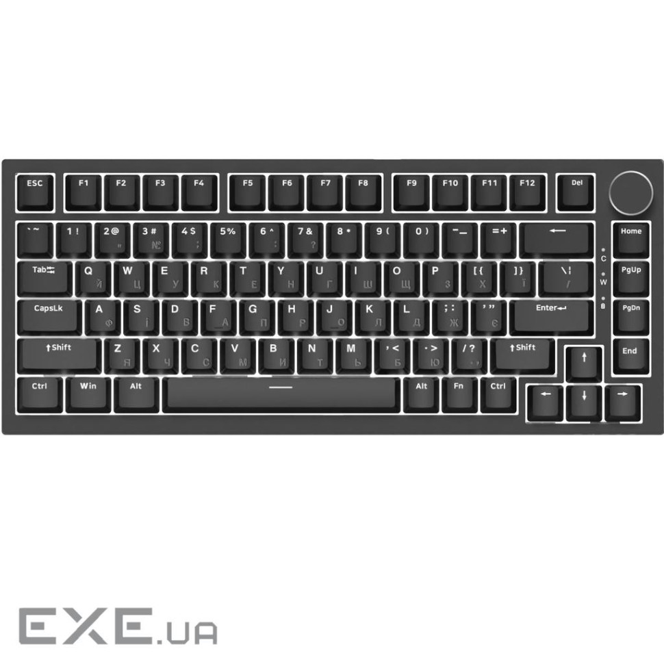 Дротова механічна клавіатура Ajazz AK820 Red Switch Black (AK820-R-B)