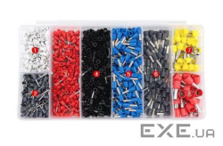 Набір клем / наконечників 1200шт (E0508w-200, E7508g-200, E1008r-200, E1508bl-250, E2508b (YT-39411) (E0508w-200, E7508g