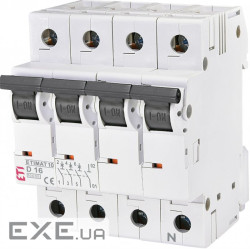 Автоматичний вимикач ETI, ETIMAT 10 3p+N D 16А (10 kA) (2156716)