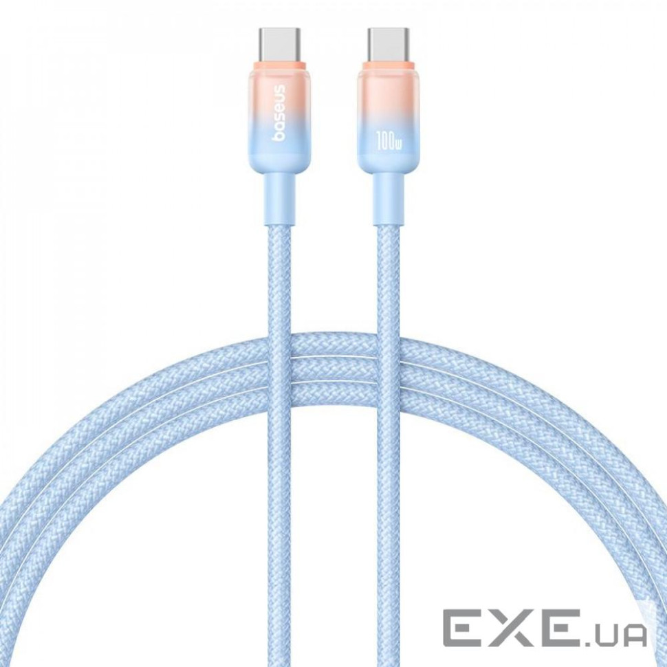 Кабель Baseus Discolor Series Fast Charging Type-C to Type-C 100W (1m) blue (P10374902311-00)