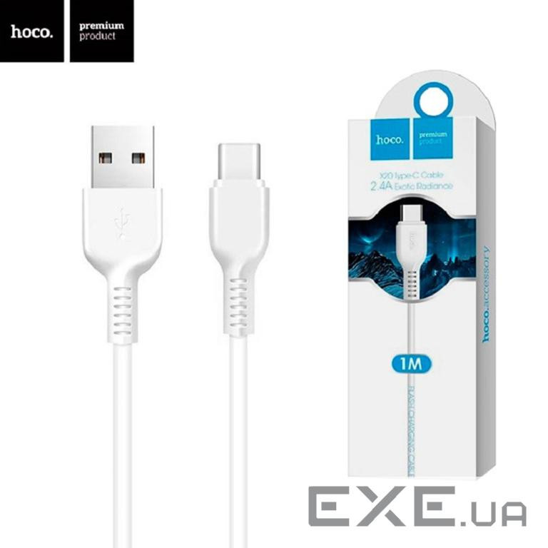 Кабель HOCO X20 Flash USB-A to Type-C 1м White (6957531068853)