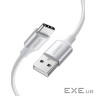 Дата кабель USB 2.0 AM to USB-C 0.25m 3A braided US288 white Ugreen (60129)