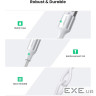 Дата кабель USB 2.0 AM to USB-C 0.25m 3A braided US288 white Ugreen (60129)