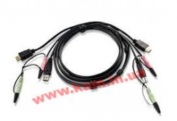 1.8 m cable / cord, HDMI + USB + Sound (=) HDMI + USB + Sound (PC: 1x HDMI Male + 1x USB Type A Ma (2L-7D02UH)