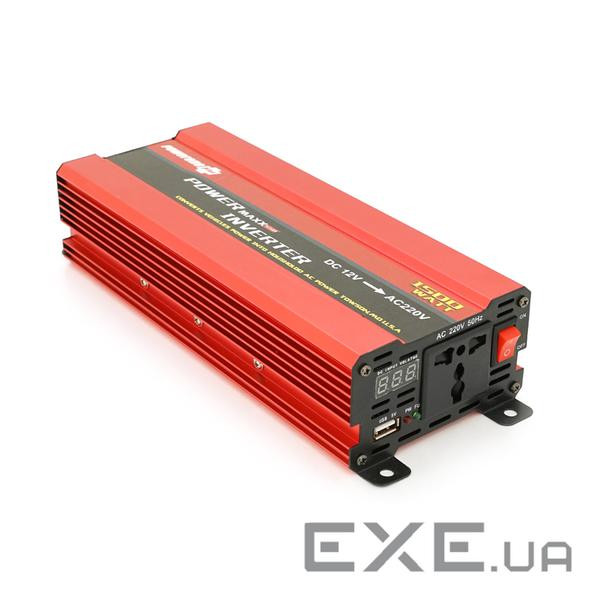 Інвертор напруги NV-1500 (900Вт)+LCD, 12 / 220V, approximated, 1 універсальна розетка, (NV-1500+LCD) , (NV-1500+LCD)