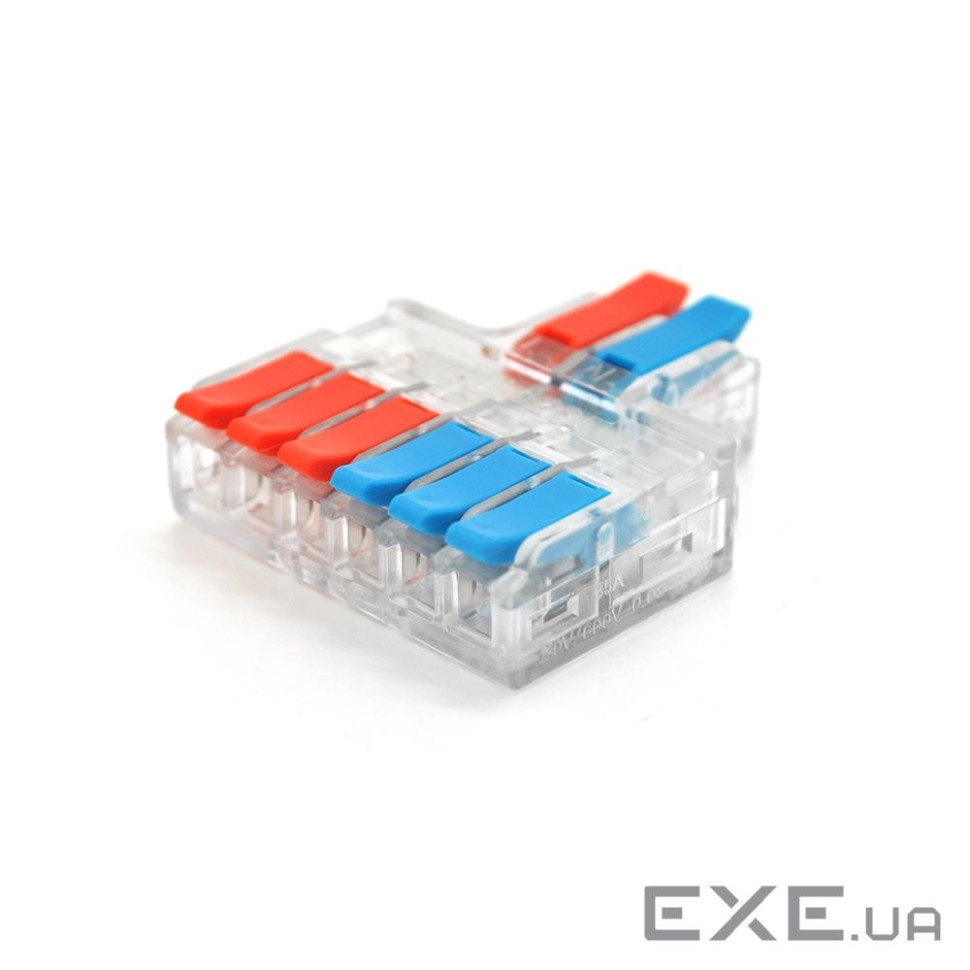 Клемна колодка з натискними затискачами 2х6-проводу LT-626T для розподільних коробок, (LT-626T / 5)