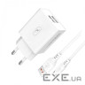Зарядний пристрій SkyDolphin SC30V (2USB, 2.1A) White (SDMZP-000114) + кабель microUSB