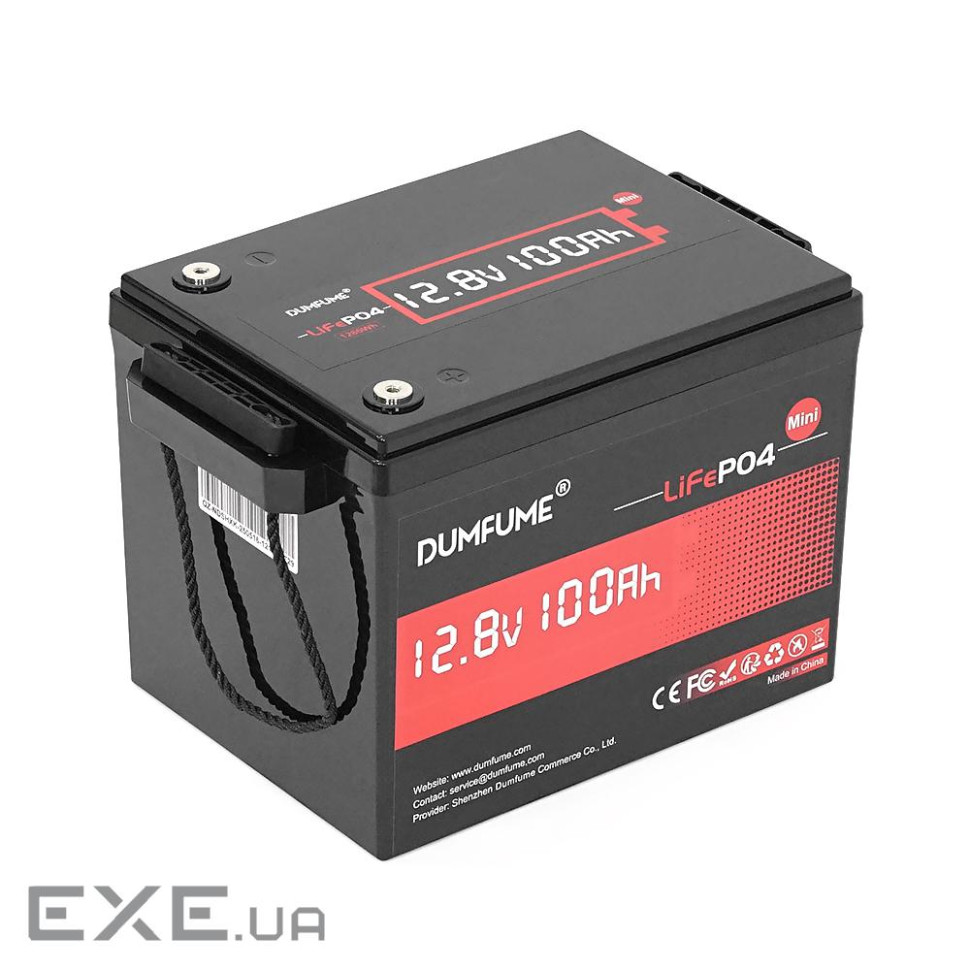 Акумуляторна батарея Dumfume MINI MAX LiFePO4 12,8V 100Ah 1280Wh, in10A (Dum-12,8V / 100Ah-MINI MAX)