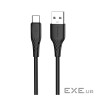 Дата кабель USB 2.0 AM to USB-C 1.0m 3A textured PVC black ColorWay (CW-CBUC094-BK)