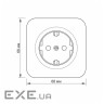 Розетка Videx BINERA IP20 наружная 1ая с заземлением белая (VF-BNS21G-W)