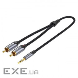 Кабель Vention AUX 3.5 mm M - 2xRCA M, 1.5 m, Black (BCNBG)