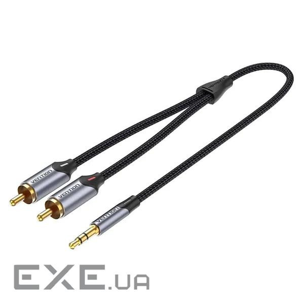 Кабель Vention AUX 3.5 mm M - 2xRCA M, 1.5 m, Black (BCNBG)