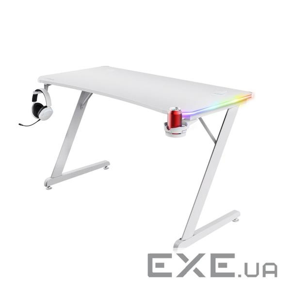 Стіл Trust GXT 709W LUMINUS, (120х74см), RGB, білий (25328) (25328)