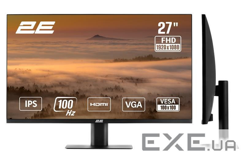 Монітор 2E 27" F2725B D-Sub, HDMI, IPS, 100Hz (2E-F2725B-01.EU)