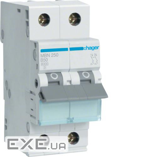 Автоматичний вимикач 2P 6kA B-50A 2M (MBN250)
