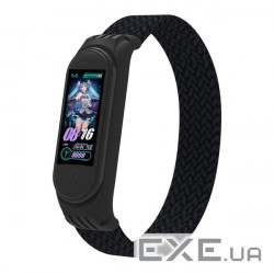 Ремінець для фітнес браслета Armorstandart Braided Solo Loop для Xiaomi Mi Band 4/5/6 Blac (ARM58769)