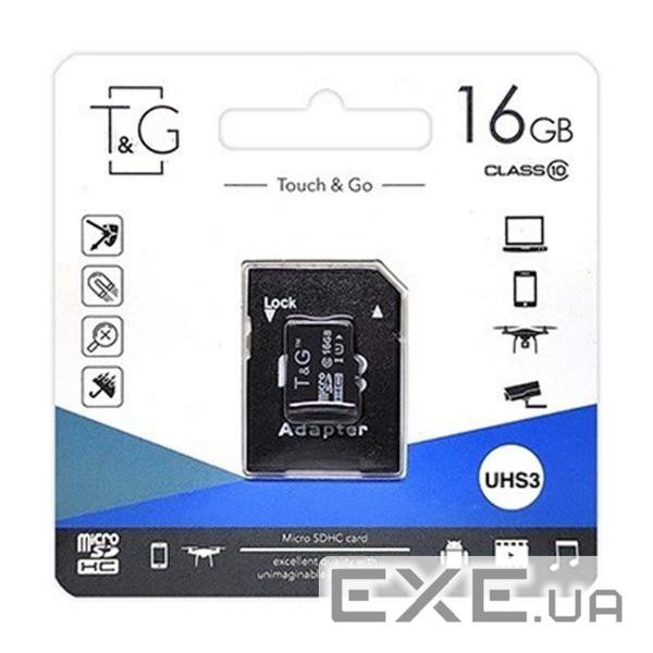 Карта пам'яті T&G 16 GB microSDHC UHS-I (U3) + SD-adapter (TG-16GBSD10U3-01)