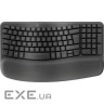 Клавіатура бездротова LOGITECH Wave Keys Ergonomic Keyboard Graphite (920-012304)