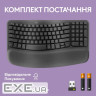 Клавіатура бездротова LOGITECH Wave Keys Ergonomic Keyboard Graphite (920-012304)