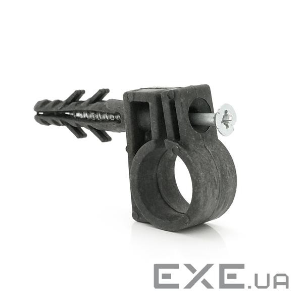 Обойма з ударним шурупом для гофри / труби чорне 15-16мм (пач. 50шт. ціна за пачку) (YT21307) ) (YT21307)