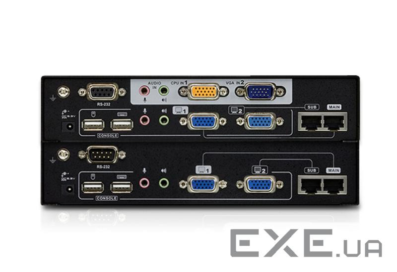Dual View KVM подовжувач, USB, до 300 м . Cat 5e (CE775-AT-G)