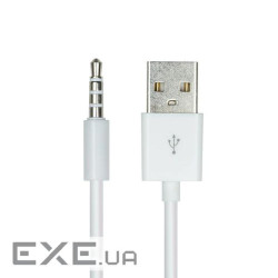 Кабель аудіо USB для iPod Shuffle Jack 3.5mm M 4 pin -> USB AM, 1.0 м. білий (S1010) (S1010)