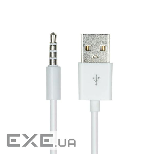 Кабель аудіо USB для iPod Shuffle Jack 3.5mm M 4 pin -> USB AM, 1.0 м. білий (S1010) (S1010)