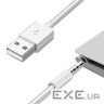 Кабель аудіо USB для iPod Shuffle Jack 3.5mm M 4 pin -> USB AM, 1.0 м. білий (S1010) (S1010)