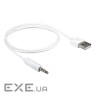 Кабель аудіо USB для iPod Shuffle Jack 3.5mm M 4 pin -> USB AM, 1.0 м. білий (S1010) (S1010)